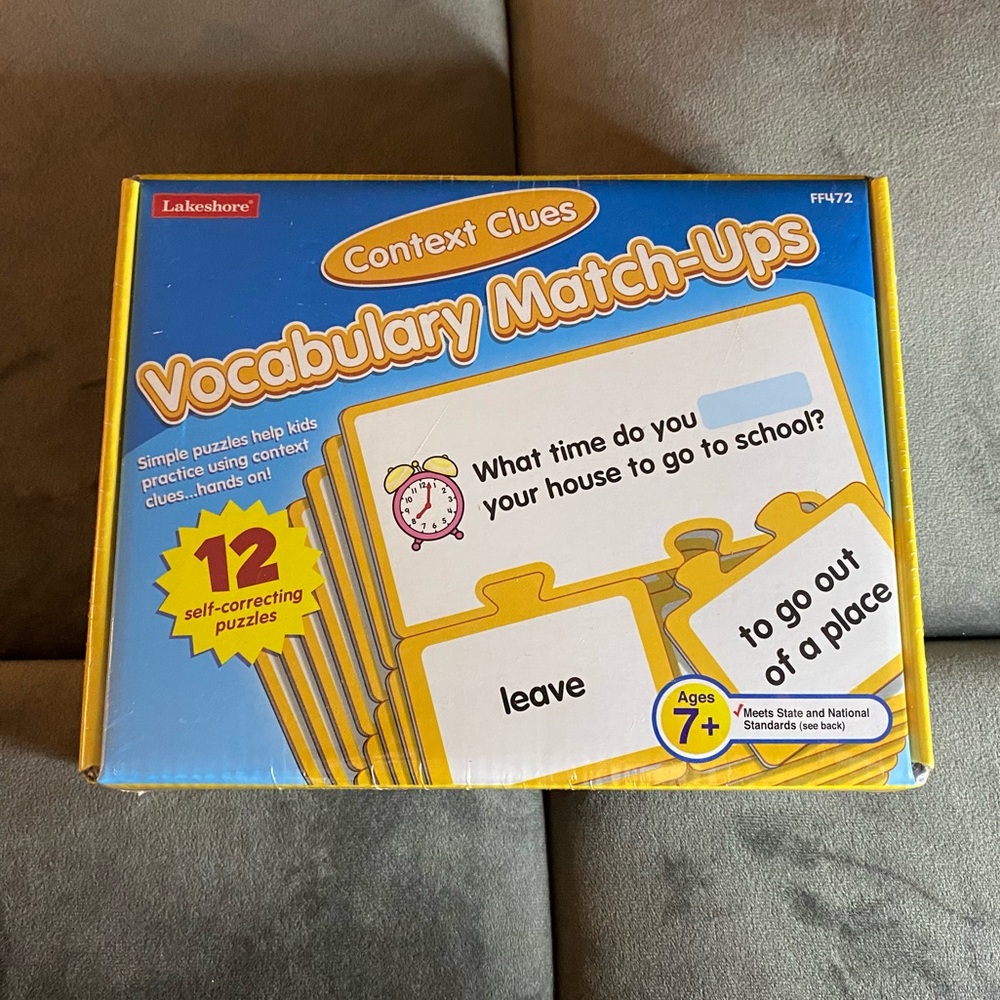 Lakeshore Vocabulary Match Ups Context Clues Cards Kids Learning Game